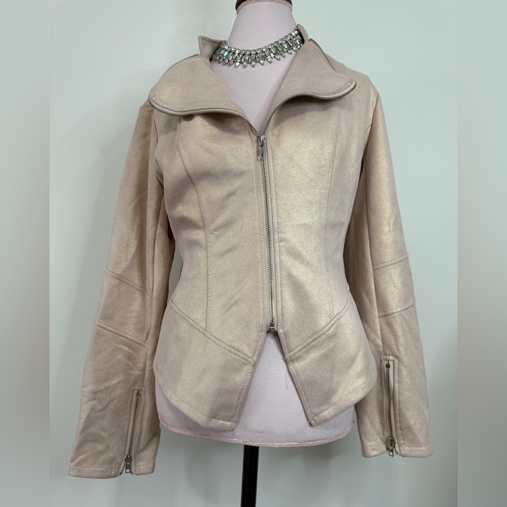 Solitaire by Ravi Khusla Elegant beige/metallic gold Women's Jacket size large